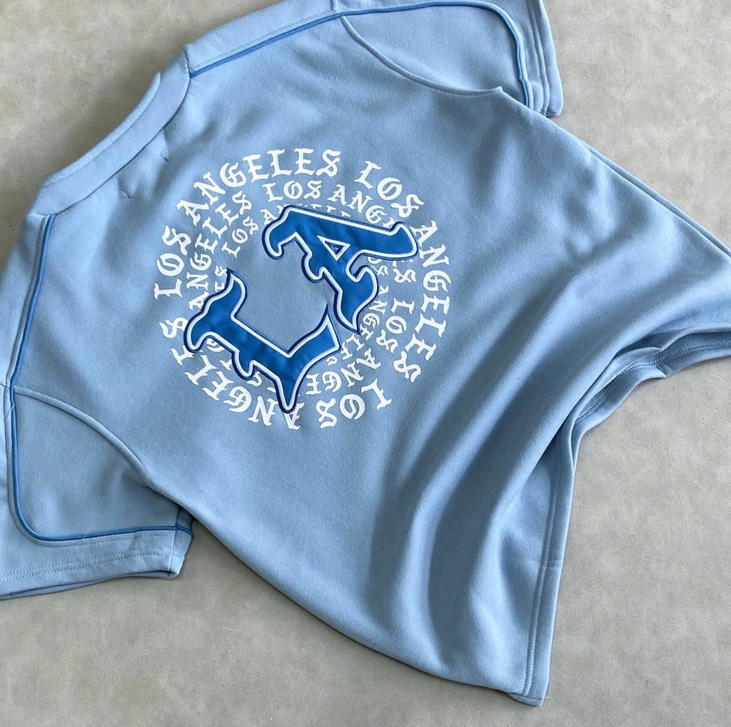 LA California Short Sleeve Henley - Stone