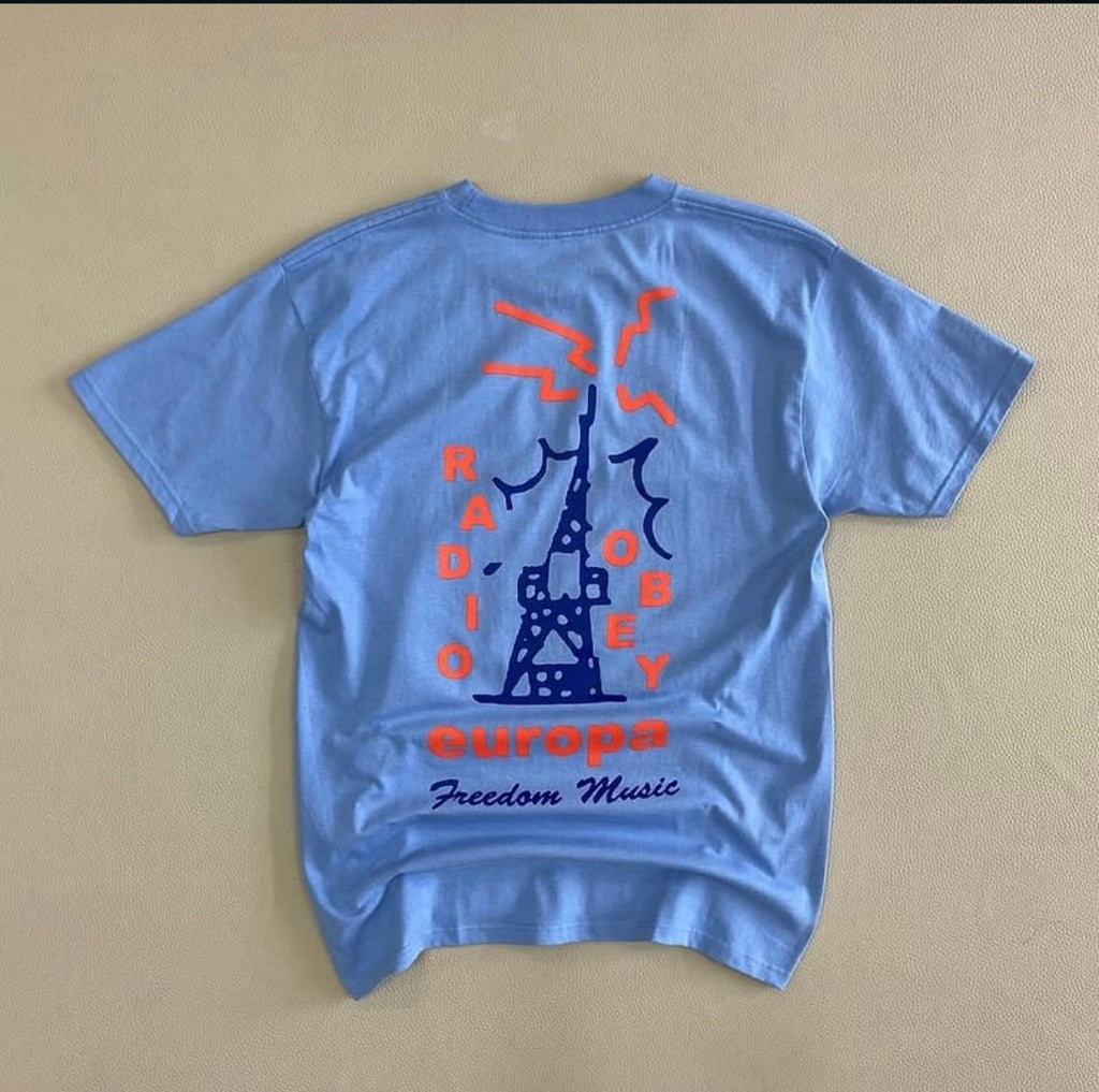 Obey Radio Europa Classic T-Shirt Digital Violet