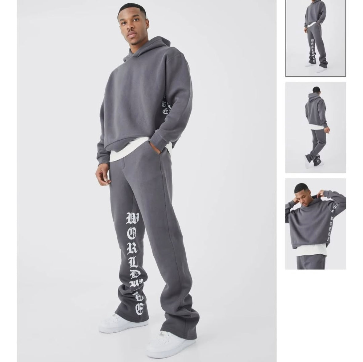 Oversized Boxy Printed Flared Tracksuit