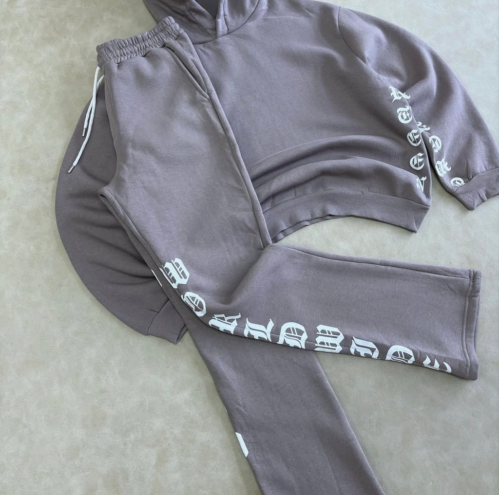 Oversized Boxy Printed Flared Tracksuit