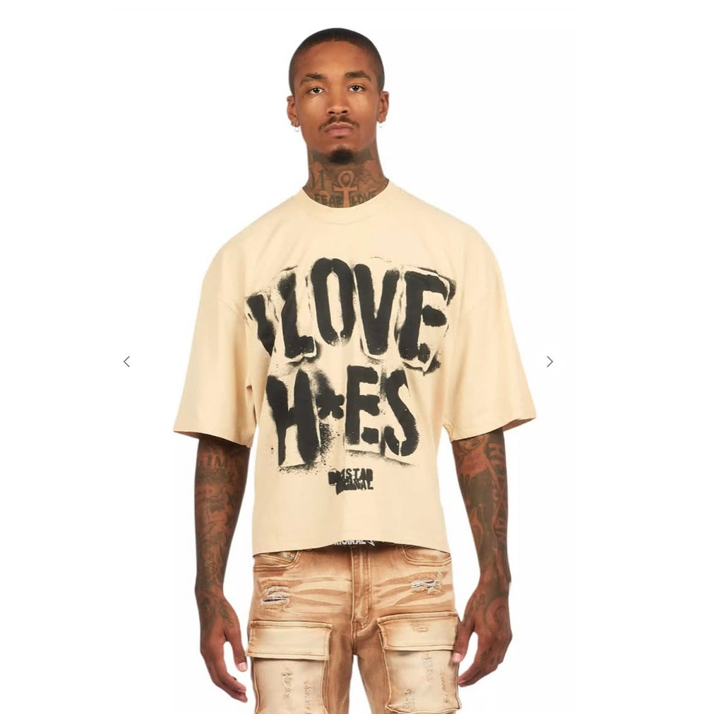 Waller Beige/Boxy Crop T-Shirt