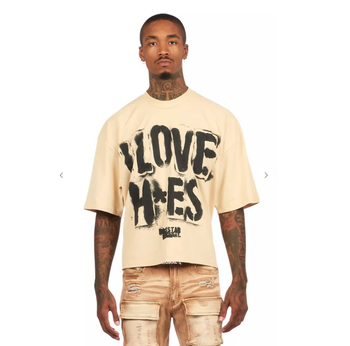 Waller Beige/Boxy Crop T-Shirt