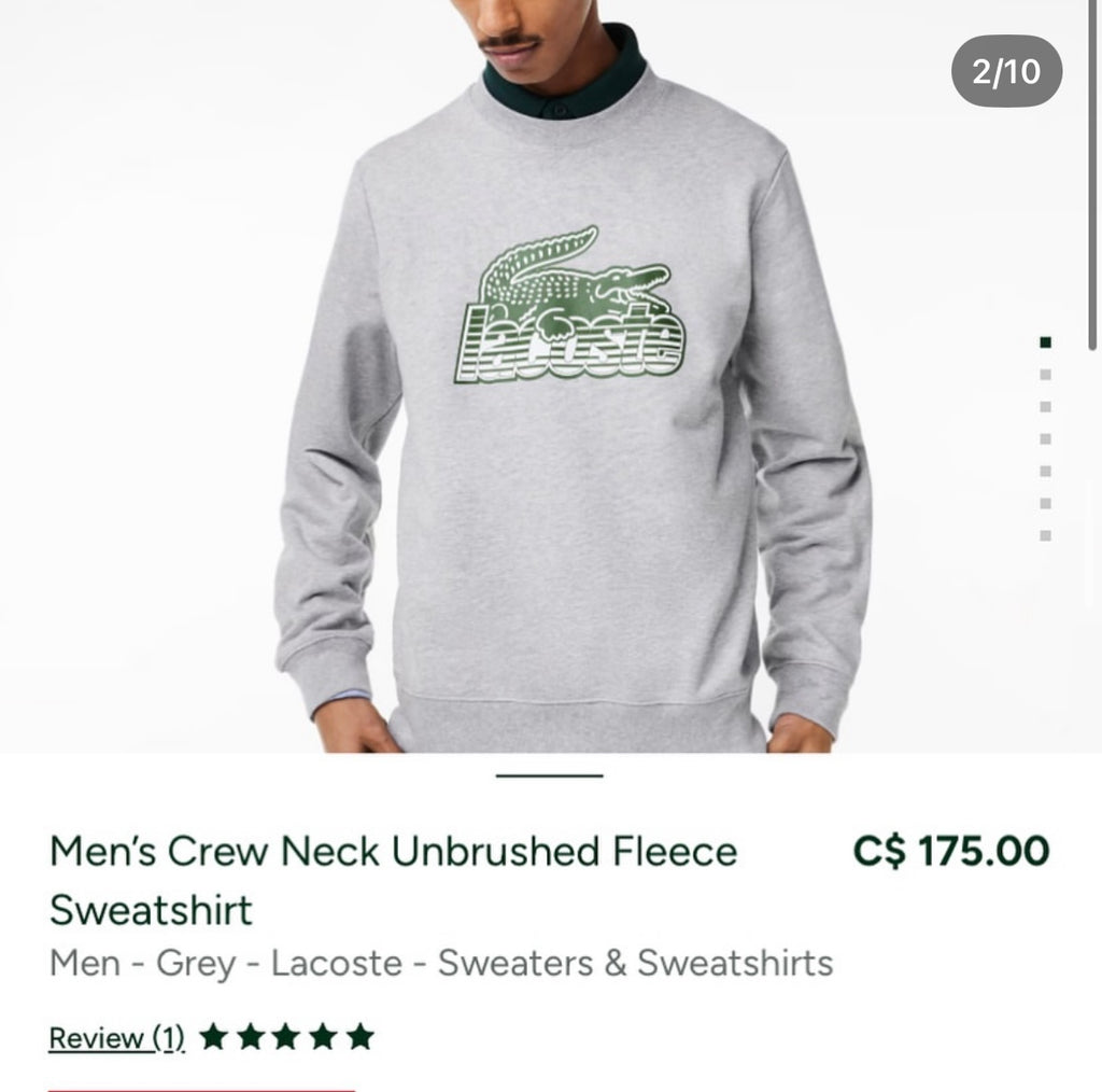 Lacoste Crew Neck Unbrushed Fleece
