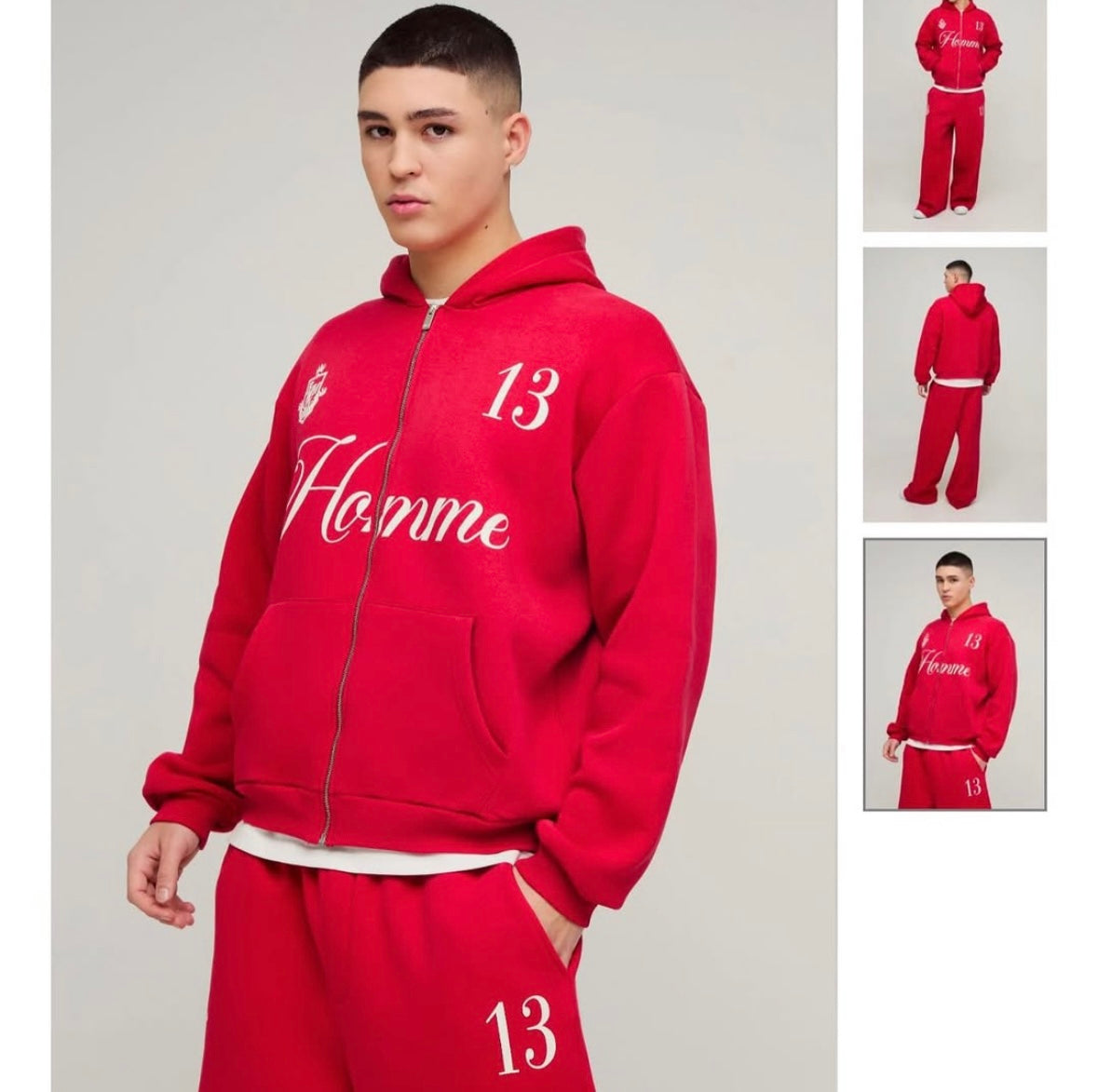Oversized Boxy Homme 13 Zip Through
Extreme Wide Leg Tracksuit