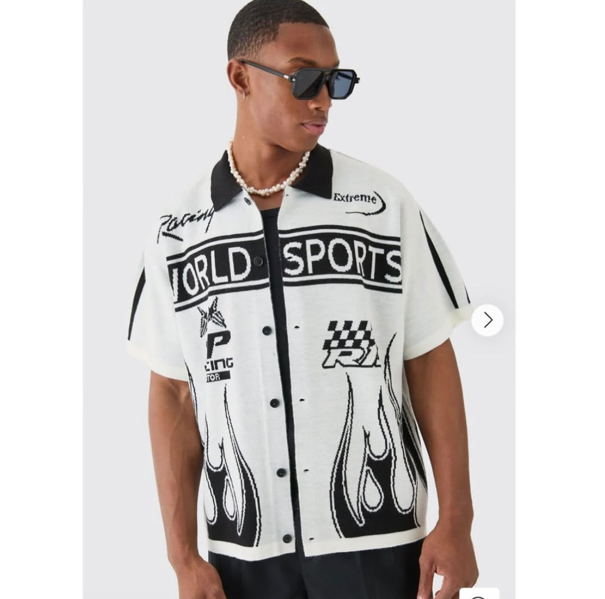 Boxy Fit Knitted Moto Shirt
