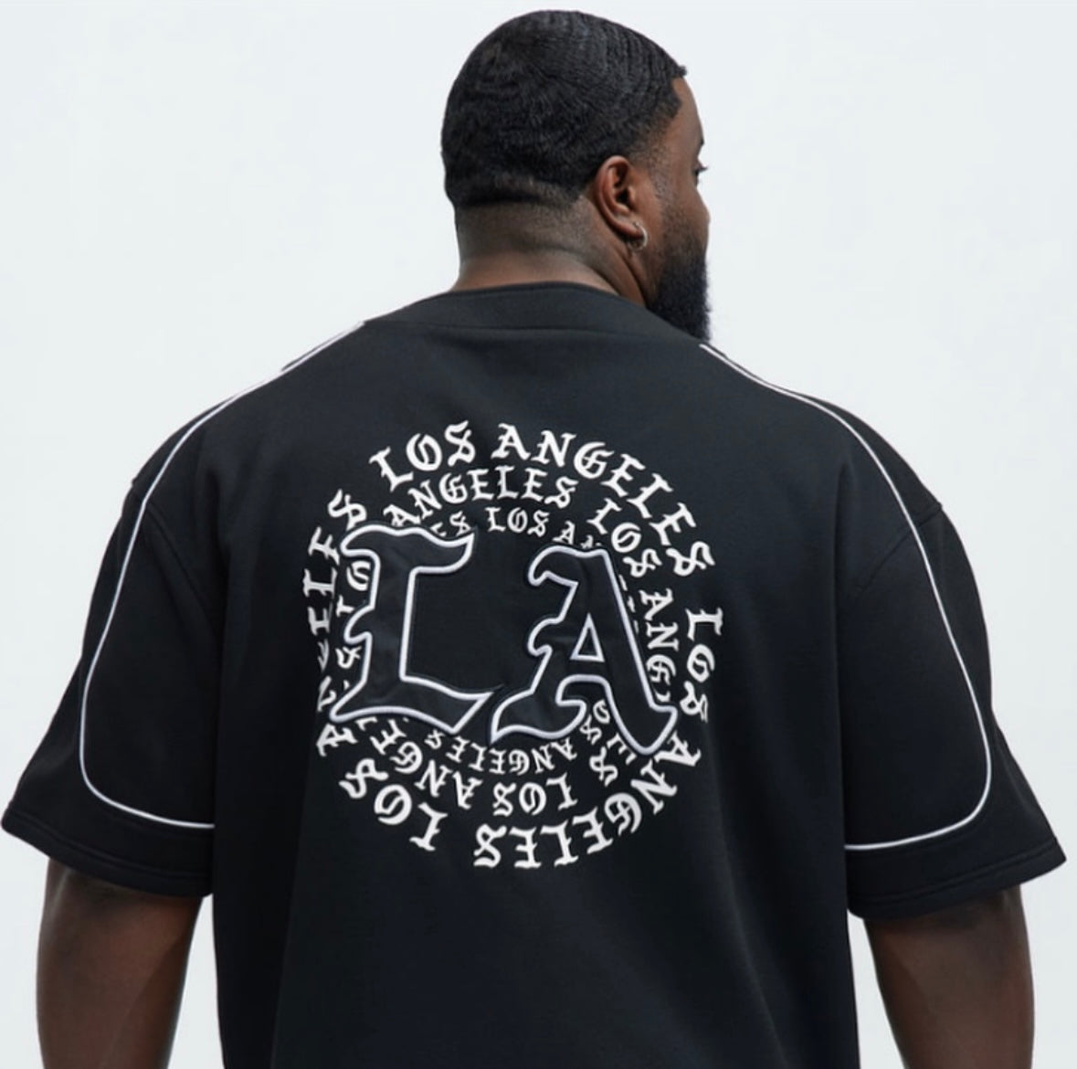 LA California Short Sleeve Henley - Black