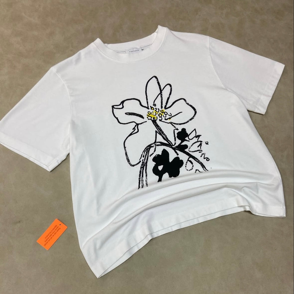 Top Shop Floral HeavyWeight Boxy T-Shirt