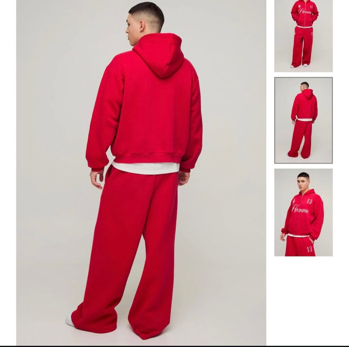 Oversized Boxy Homme 13 Zip Through
Extreme Wide Leg Tracksuit