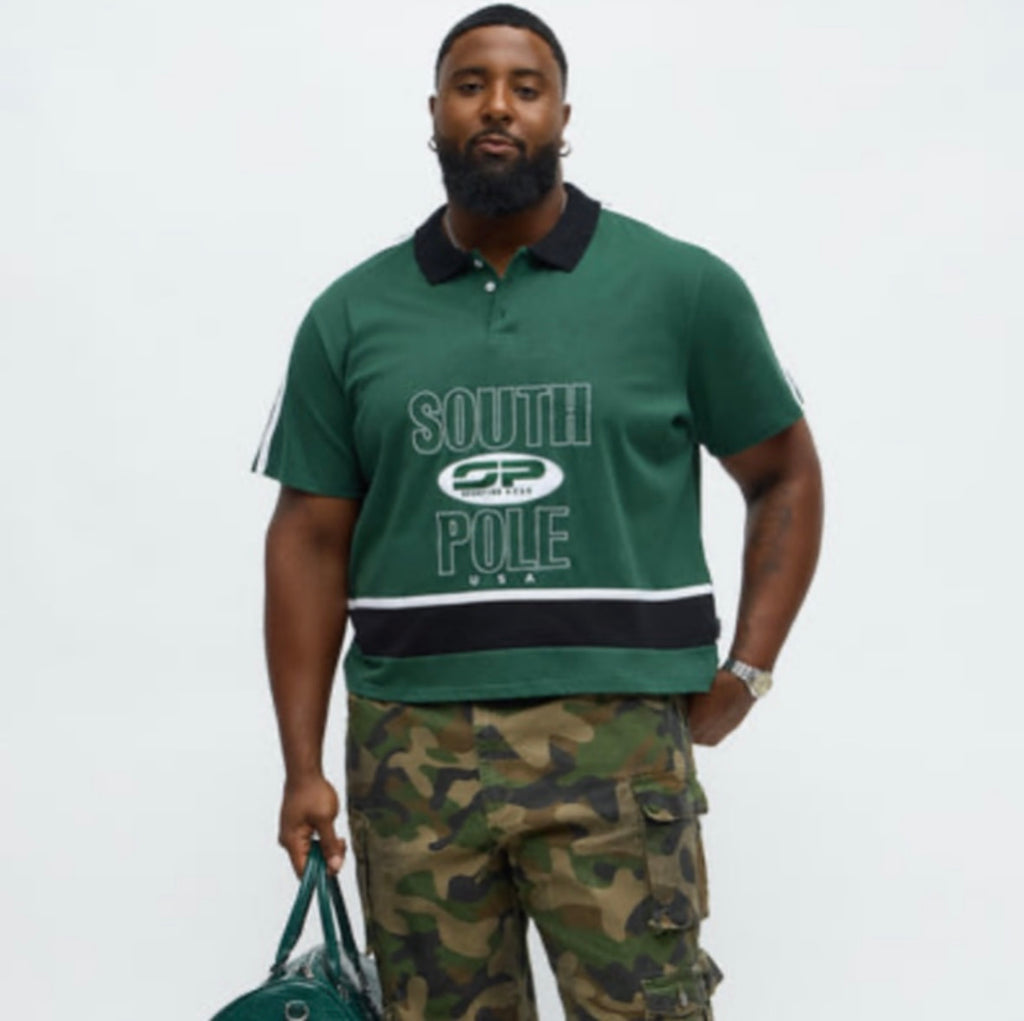 _Southpole T-Shirt Relaxed Fit Collared
Graphic - Green