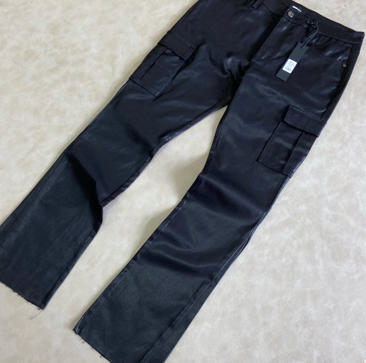 Better Be Cargo Waxed flared Pants Black