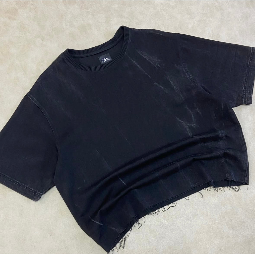 Cropped Fit Denim T-Shirt