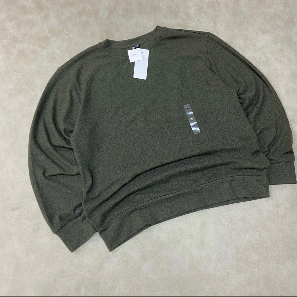 Uniqlo Fleece Crewneck T-Shirt Oliva