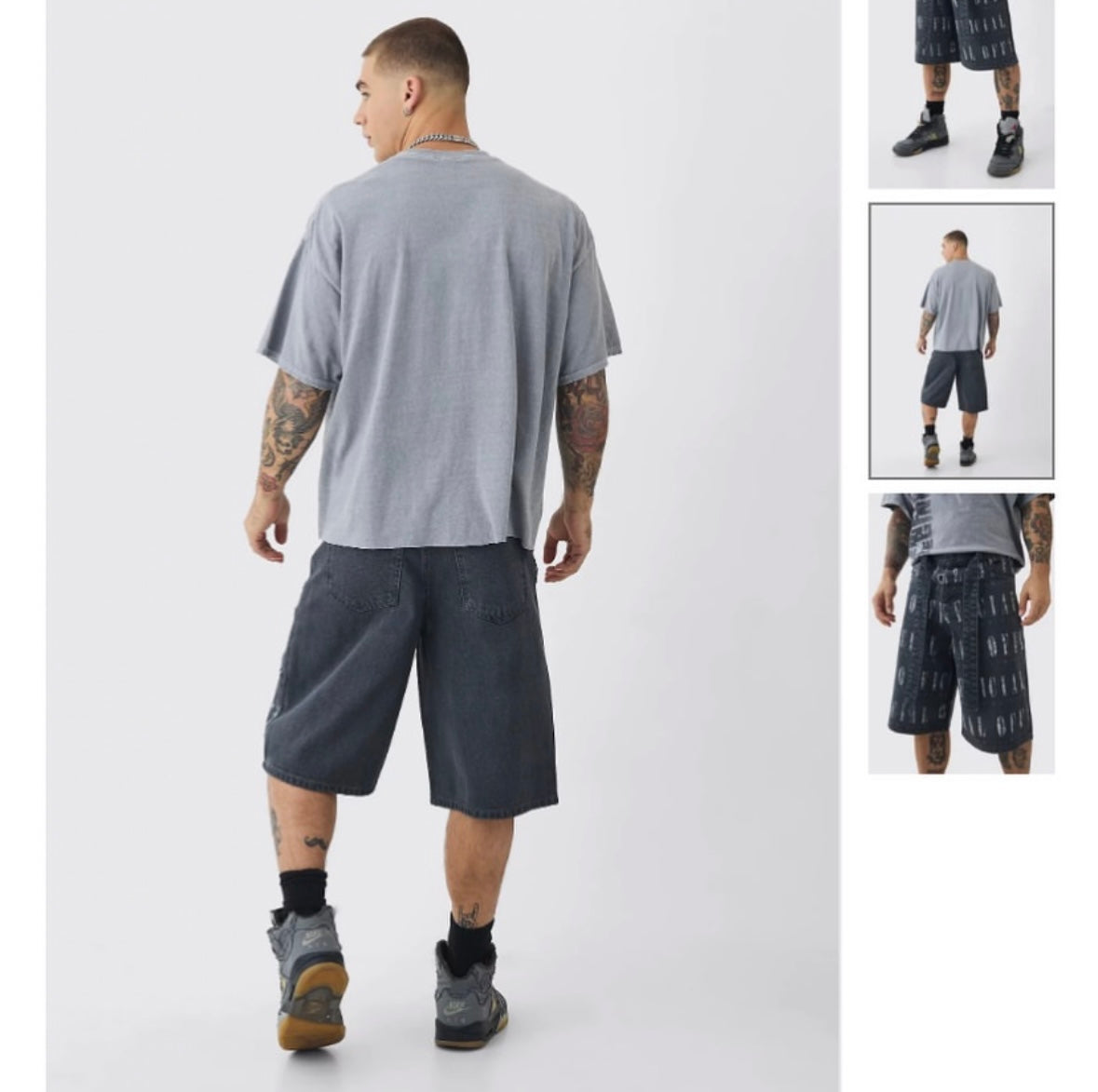 Oficial Regular Untreated Denim Shorts In Medium Grey