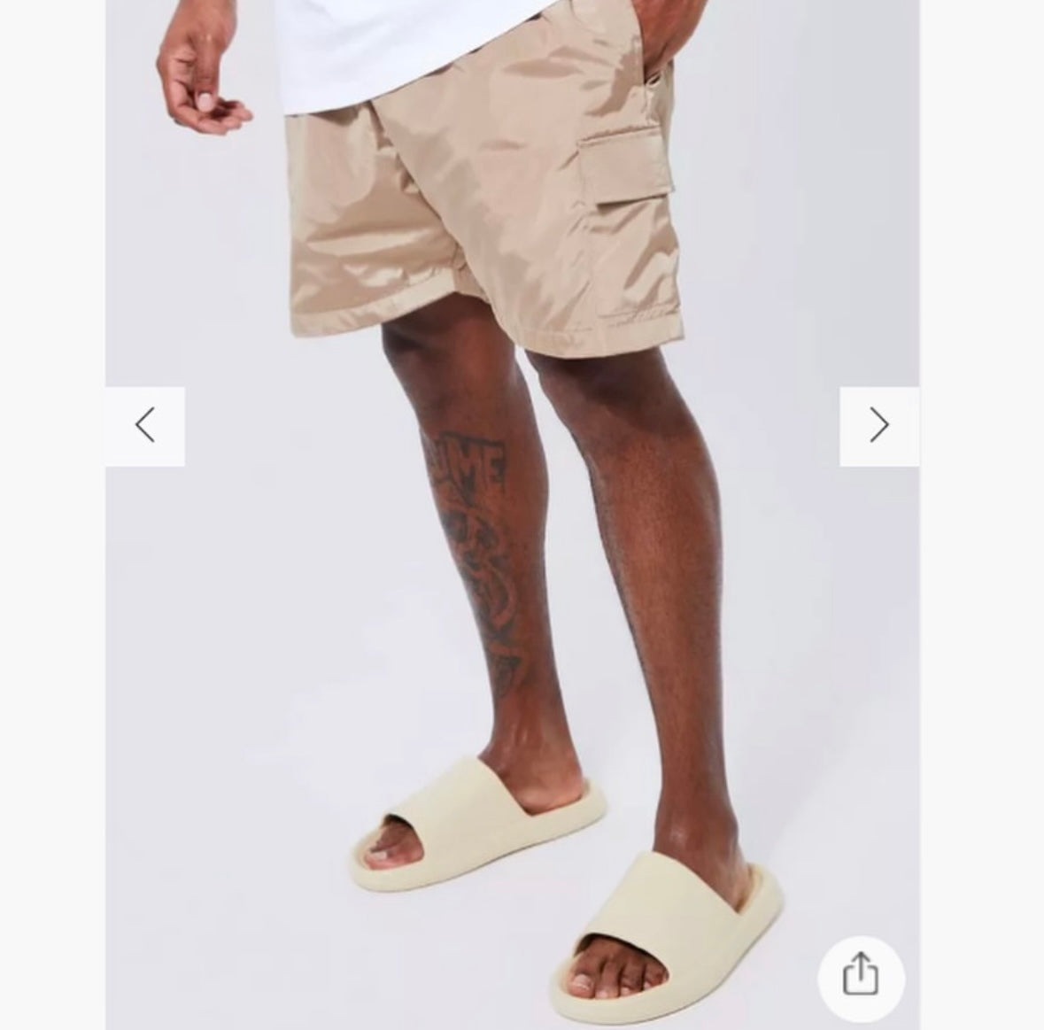 Plus Cargo Shorts With Elastic And Alamar