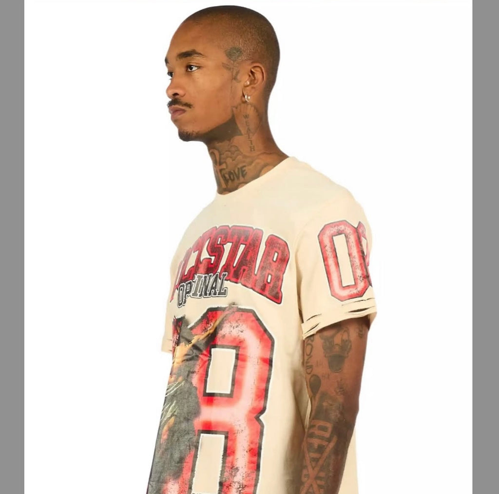 Fields Beige Oversized Graphic T-Shirt