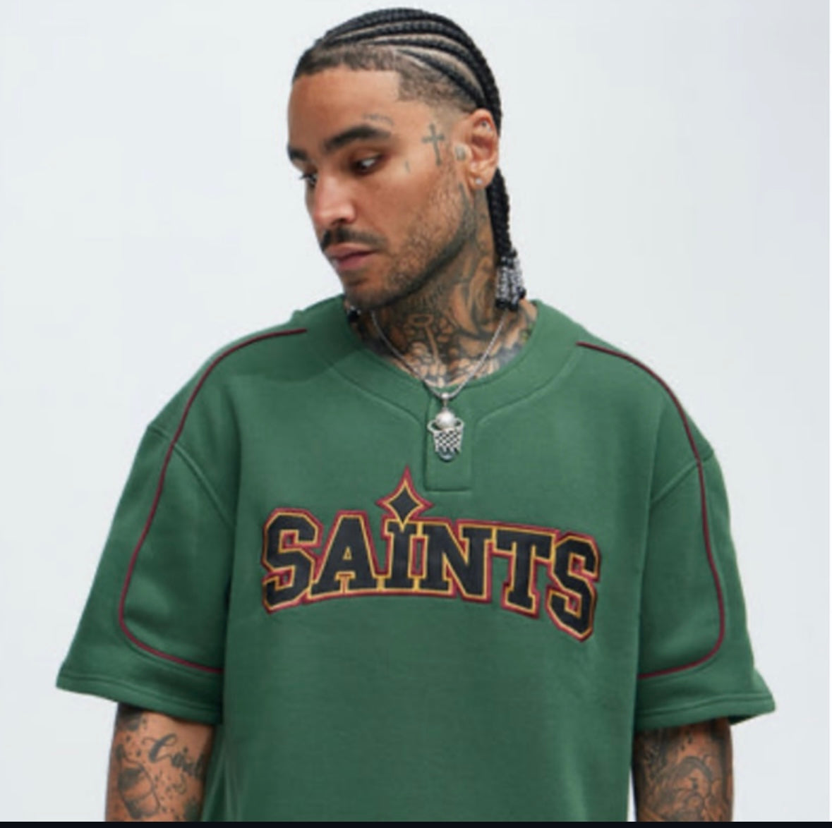 Saint Worldwide Henley Short Sleeve -
Green