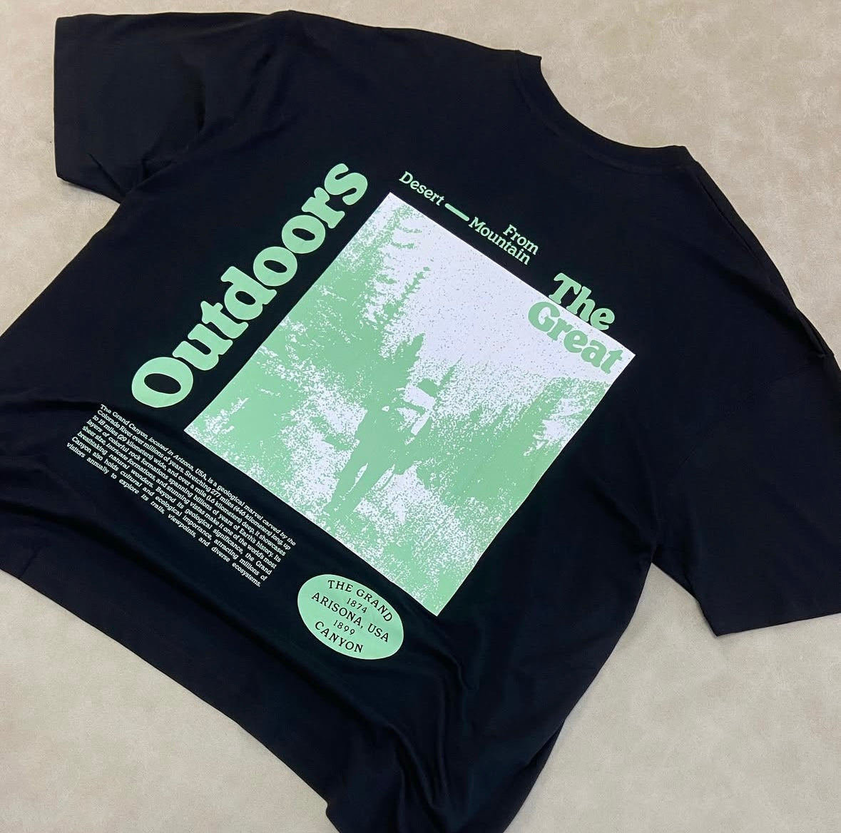 ASOS DESIGN oversized t-shirt with nature back print in black