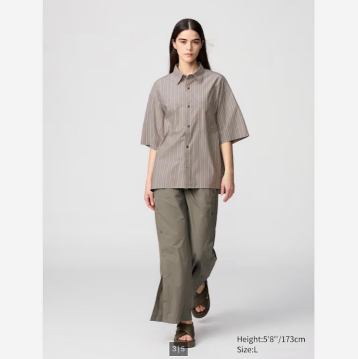Uniqlo Broadcloth Oversized Shirt Short Sleeve