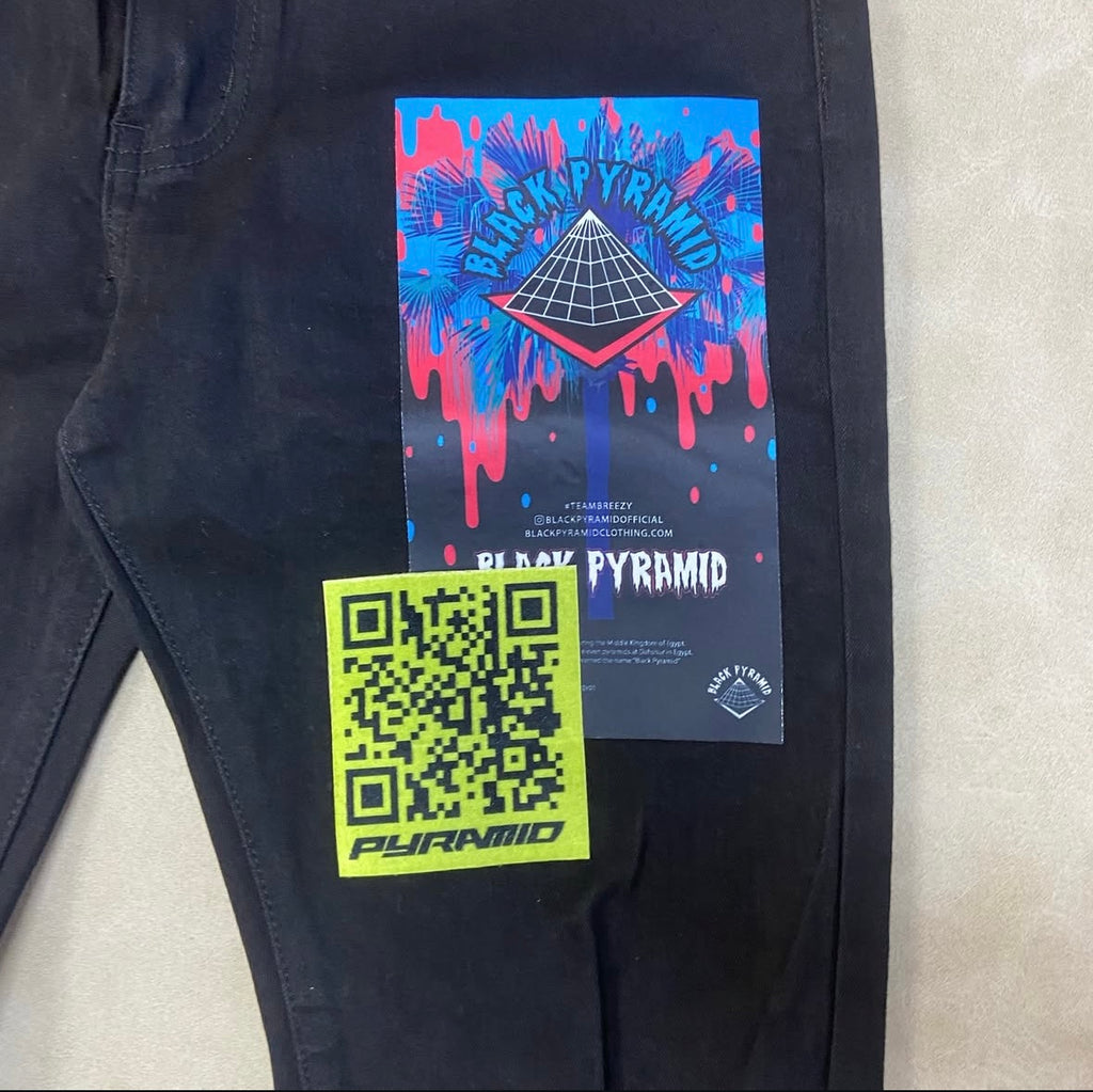 Black Pyramid Patchwork Jeans By Chris Brown