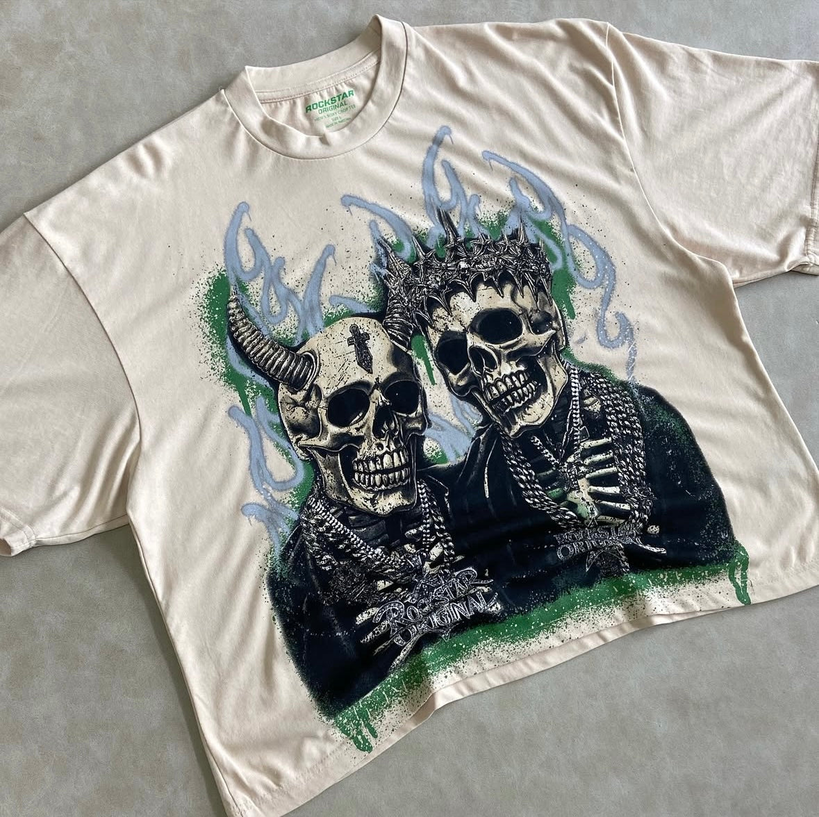 Kingston Beige/ Black Boxy Crop T-Shirt