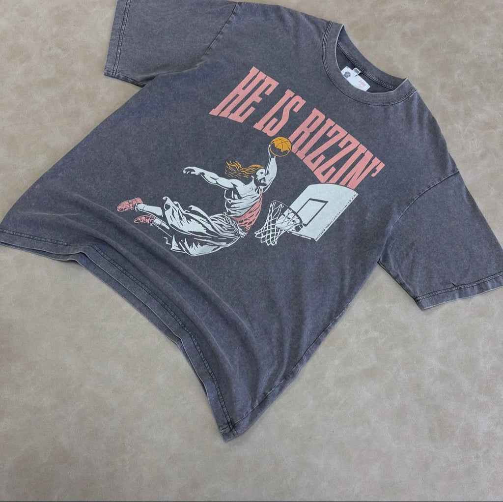 HE IS RIZZIN- JESUS HEAVYWEIGTH
WASHED T-Shirt