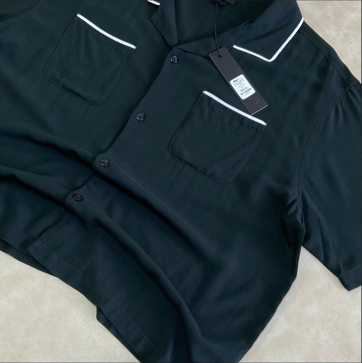 Casual Cropped PJ Style Button Up Shirt