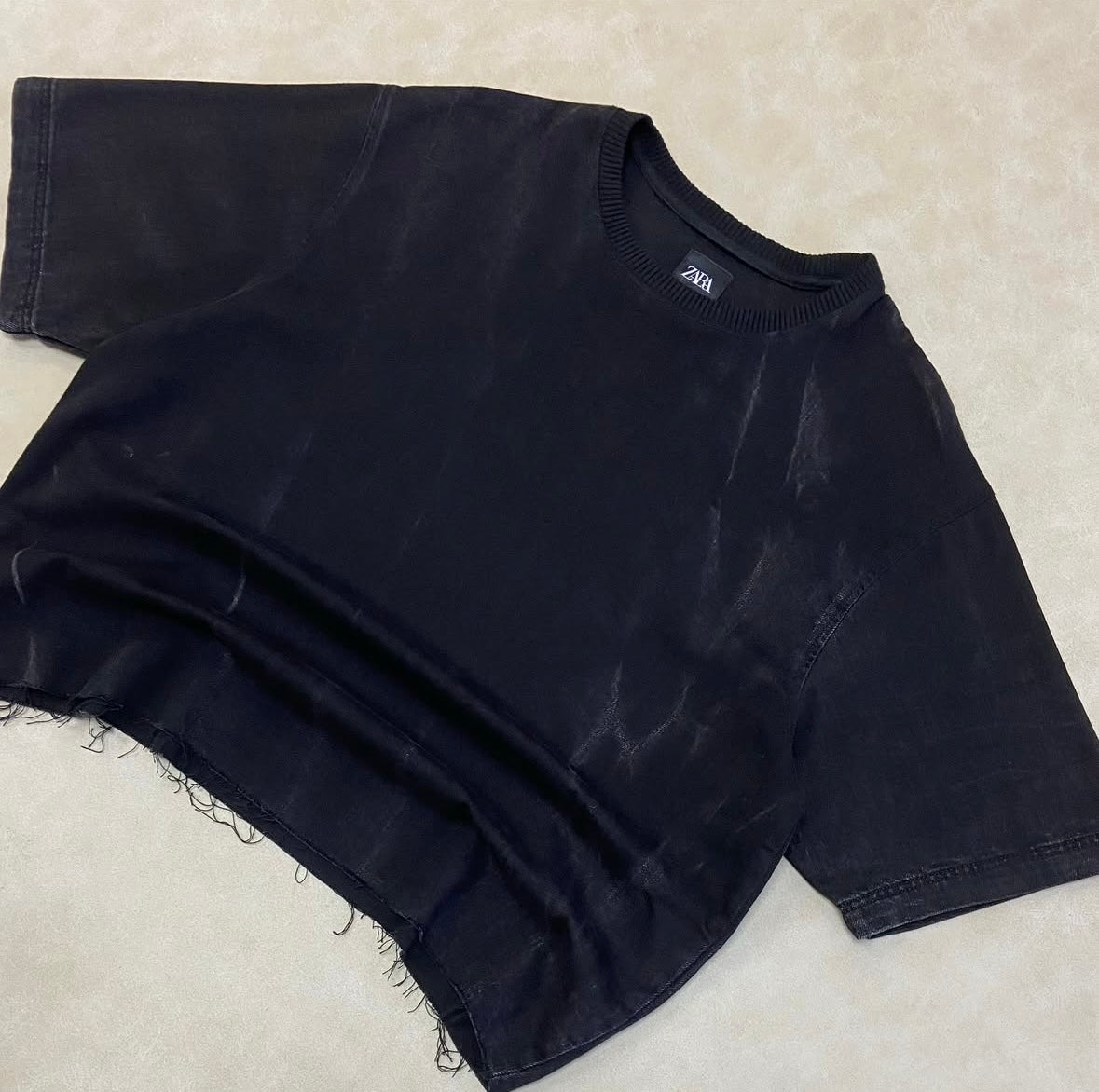 Cropped Fit Denim T-Shirt