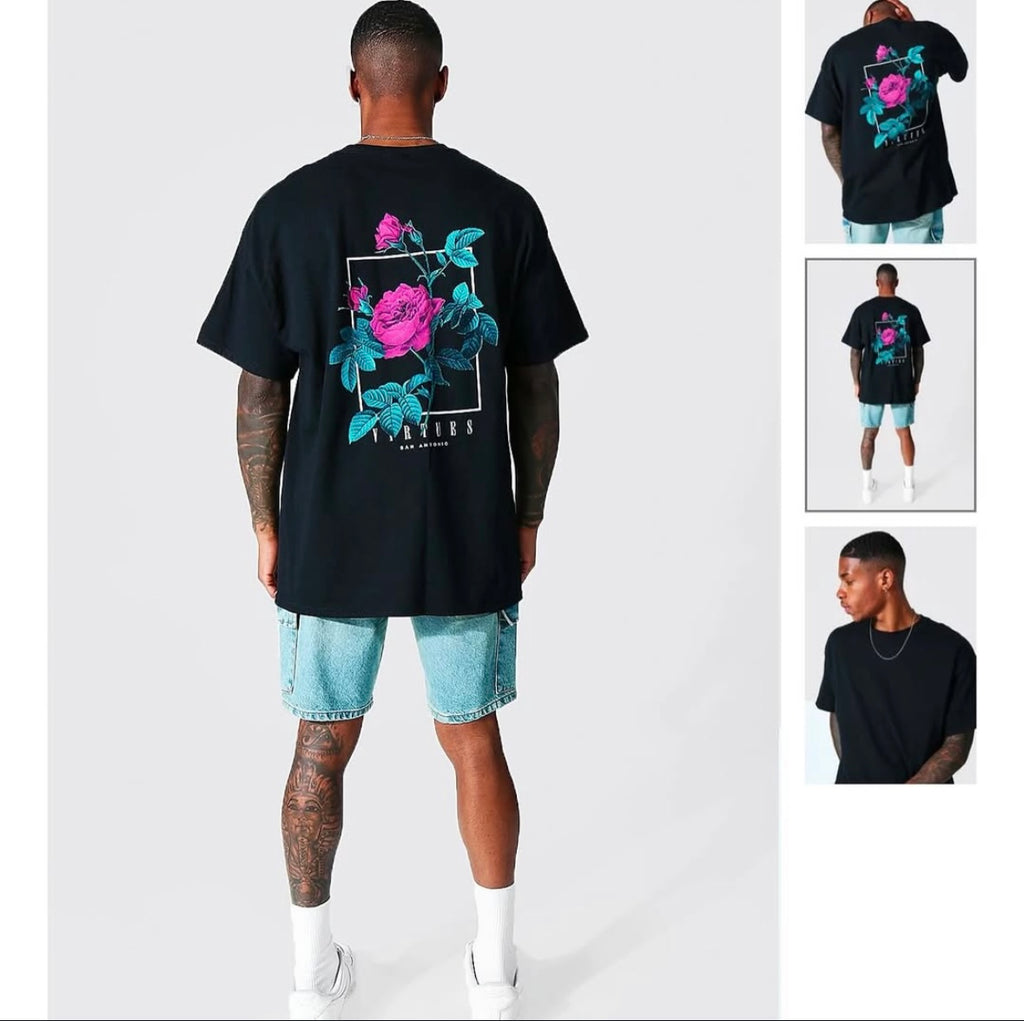 Oversized Virtues Graphic T-Shirt