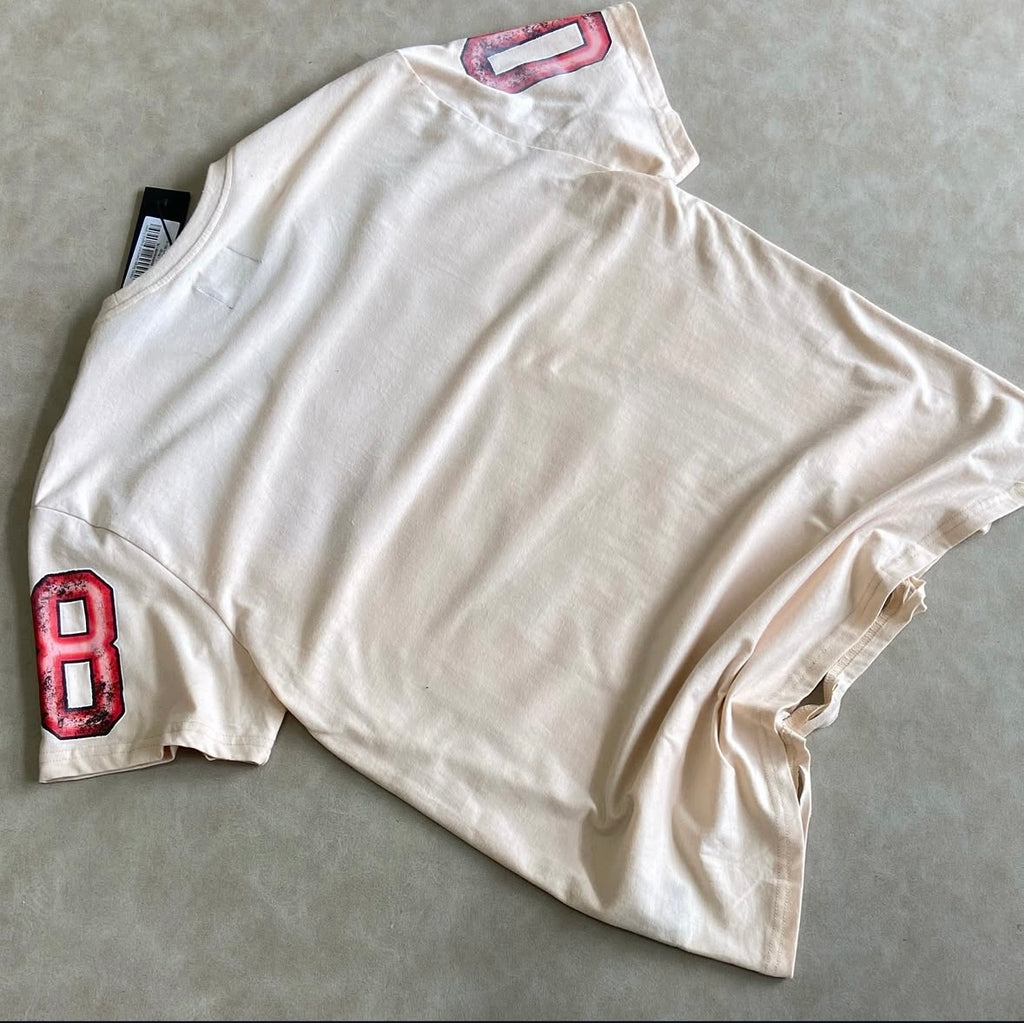 Fields Beige Oversized Graphic T-Shirt