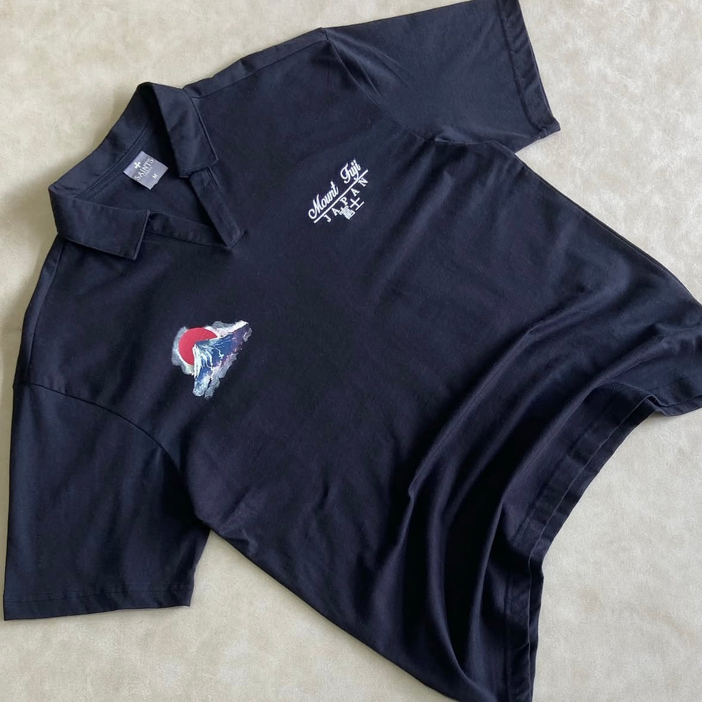 _Mount Fuji Johnny Collar Polo Shirt -
Black/Matched