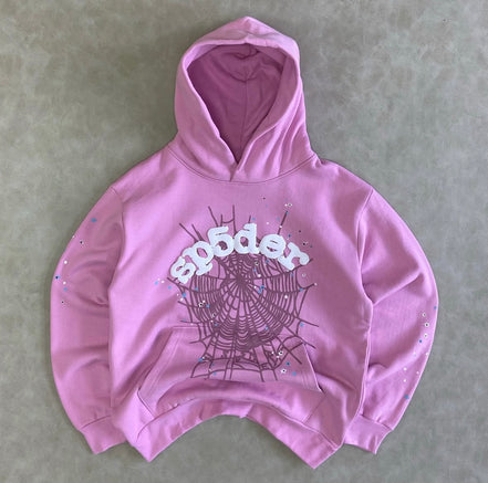 Sp5der OG Web Hoodie Pink