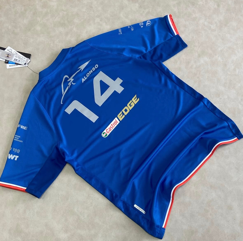 Alpine T-Shirt F1 Fernando Alonso Team Kappa Royalblau 341D45W