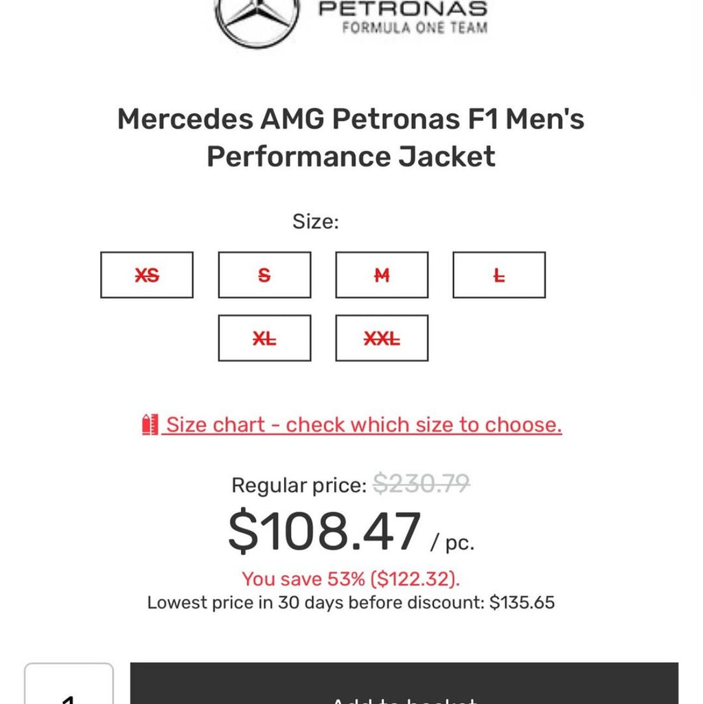 Mercedes-AMG F1 Performance
Waterproof Jacket