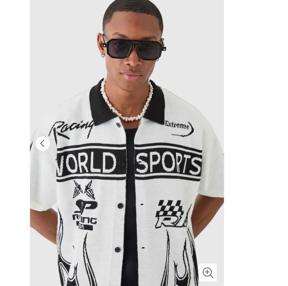 Boxy Fit Knitted Moto Shirt