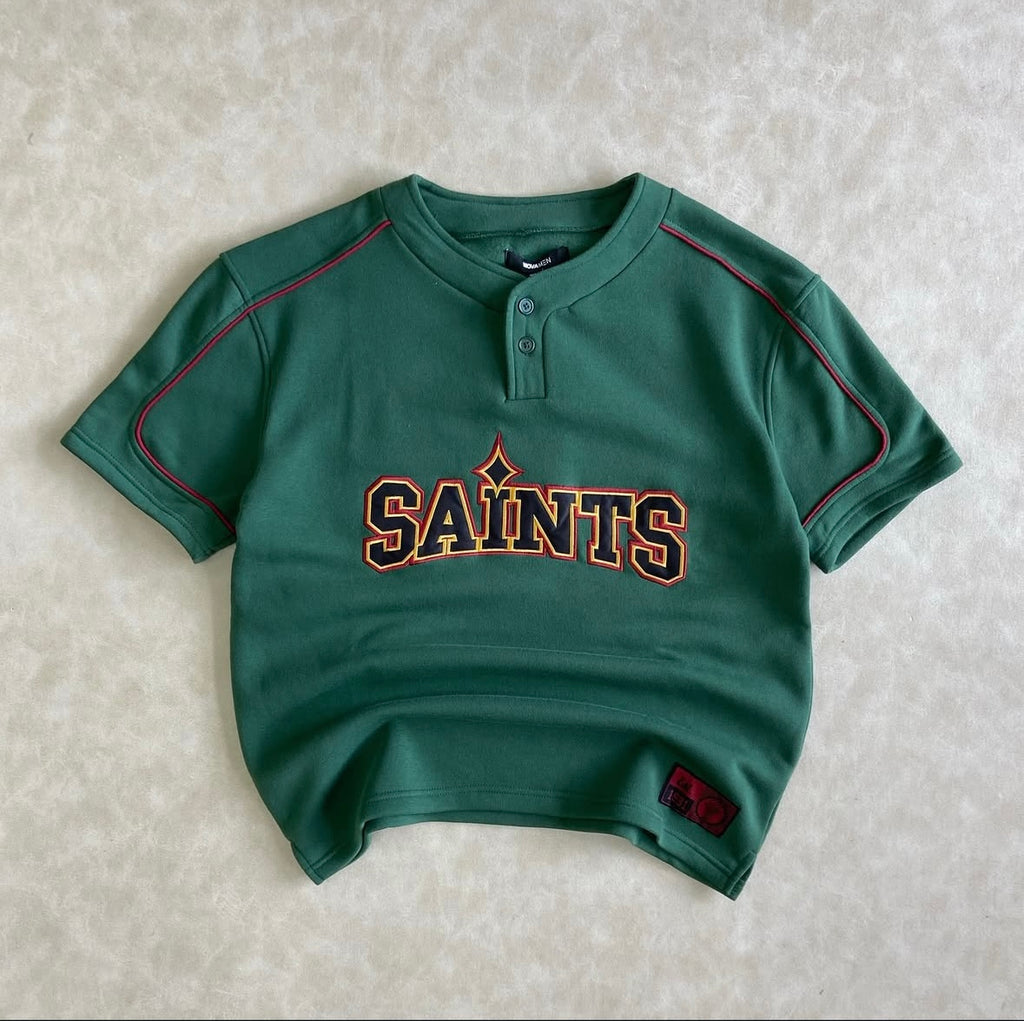 Saint Worldwide Henley Short Sleeve -
Green