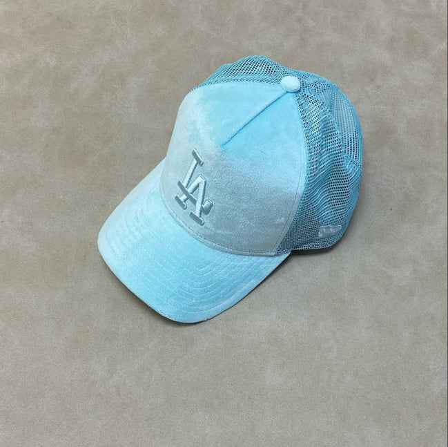 New Eras Caps, Los Angeles Dodgers Velour Trucker Cap