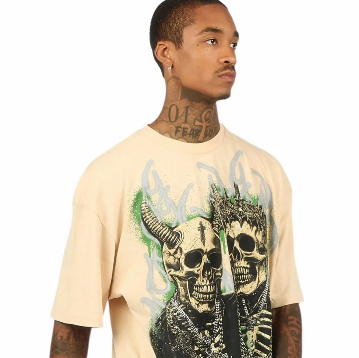 Kingston Beige/ Black Boxy Crop T-Shirt