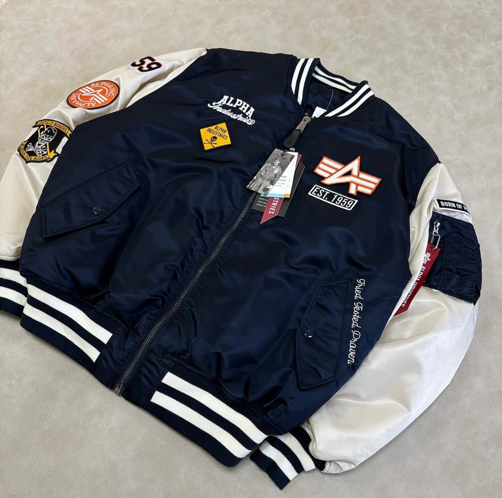 Alpha Nelson Reversible Varsity Jacket