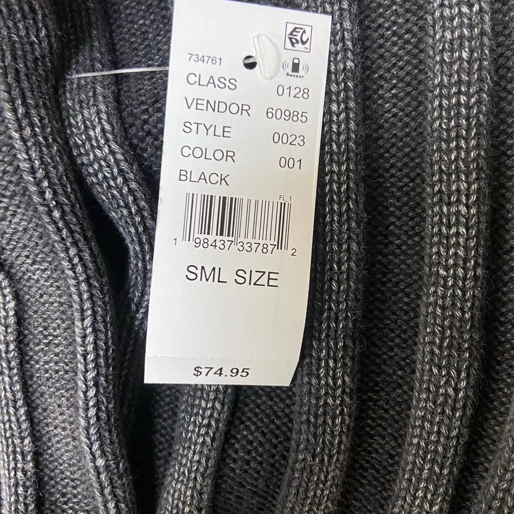 Pacsun Black Wide Ribbed Krit Crew Neck Sweater