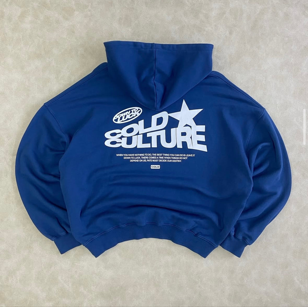 Down To Luck Hoodie Bright Blue