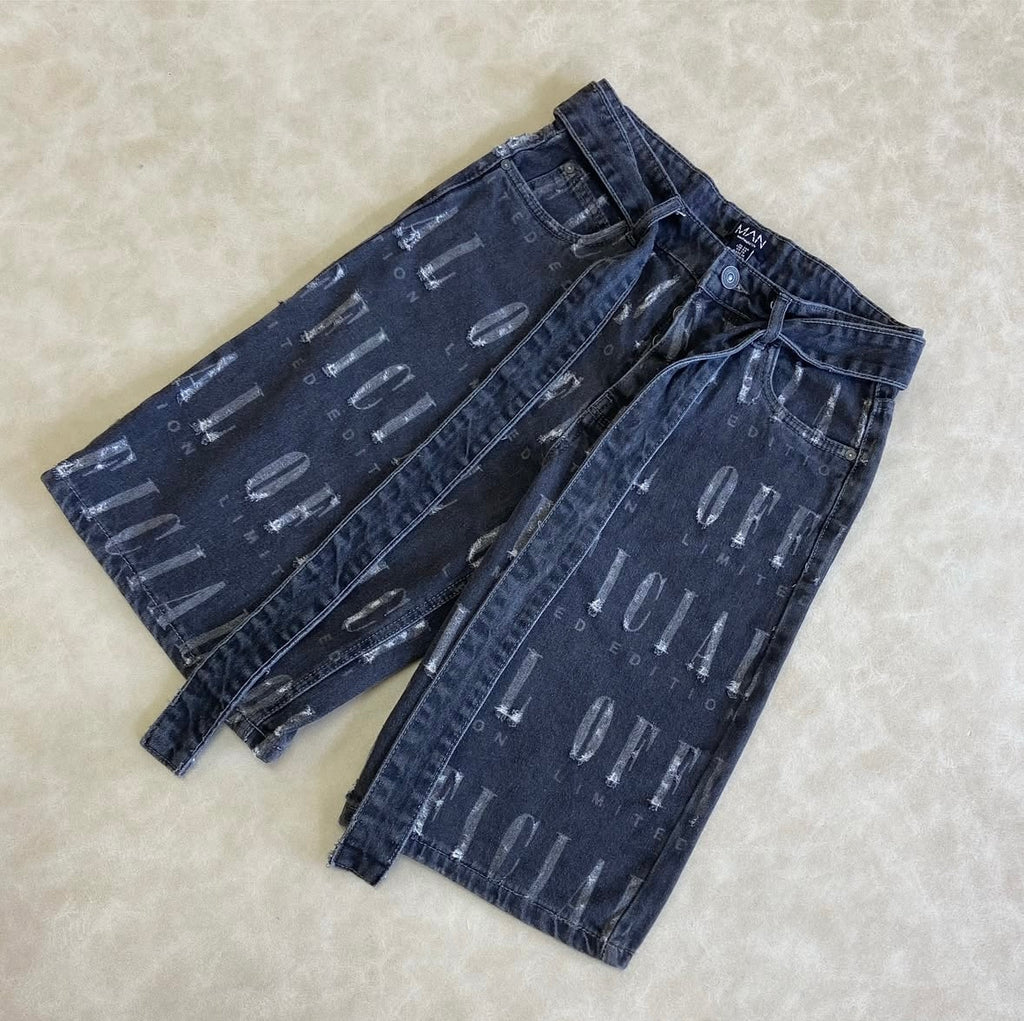 Oficial Regular Untreated Denim Shorts In Medium Grey