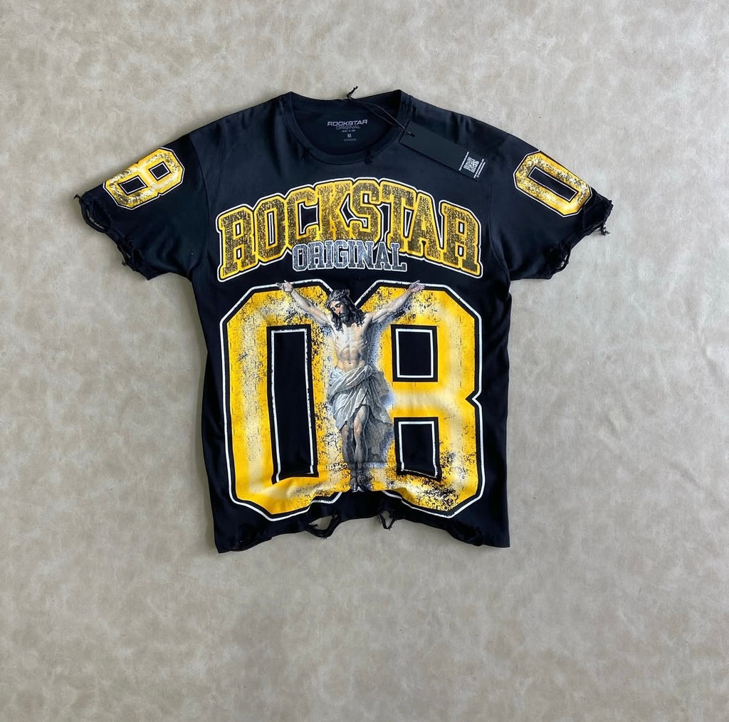 Fields Black/Yellow Oversized Graphic T-
Shirt