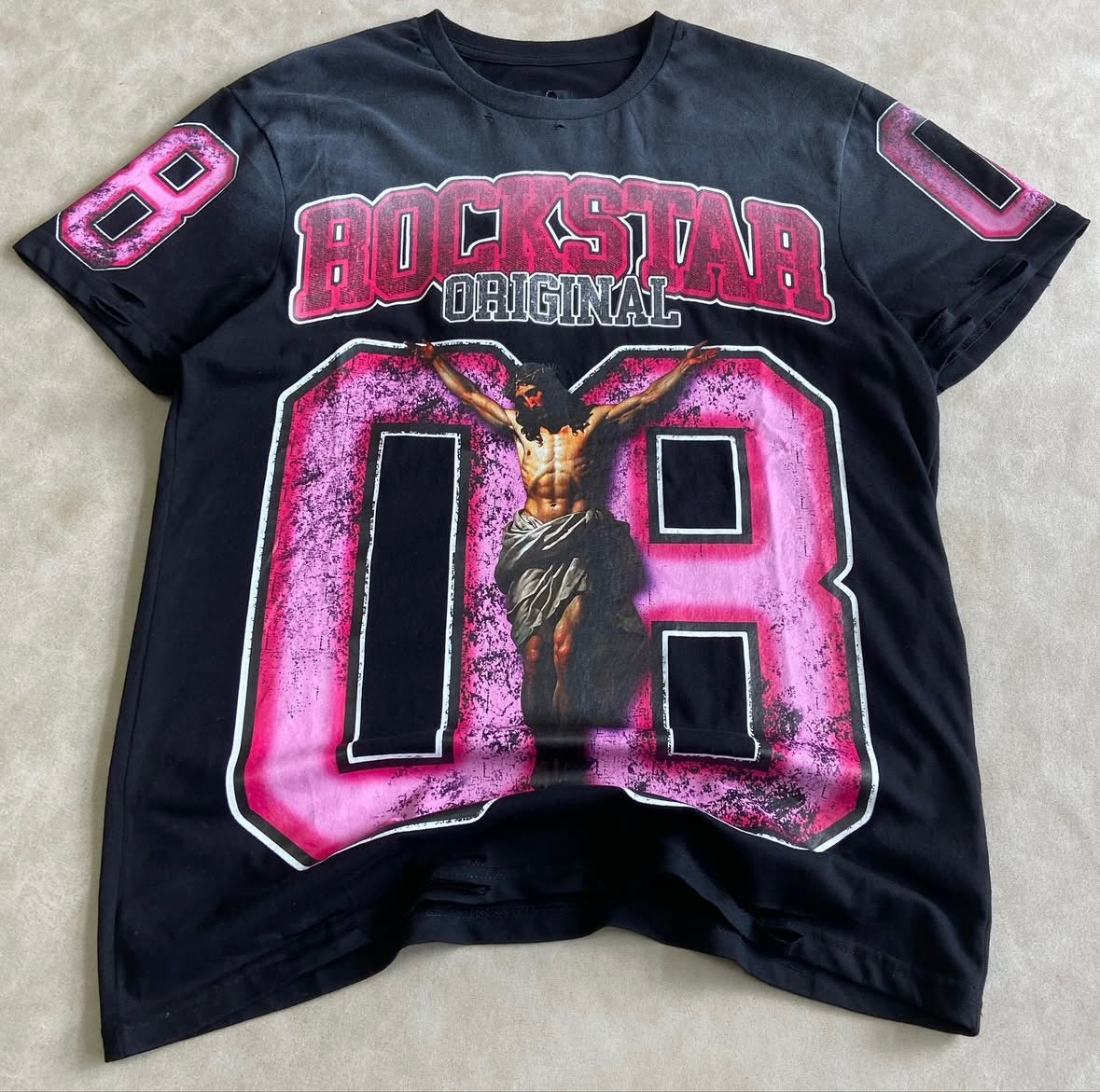 Fields Black/Pink Oversized Graphic T-Shirt