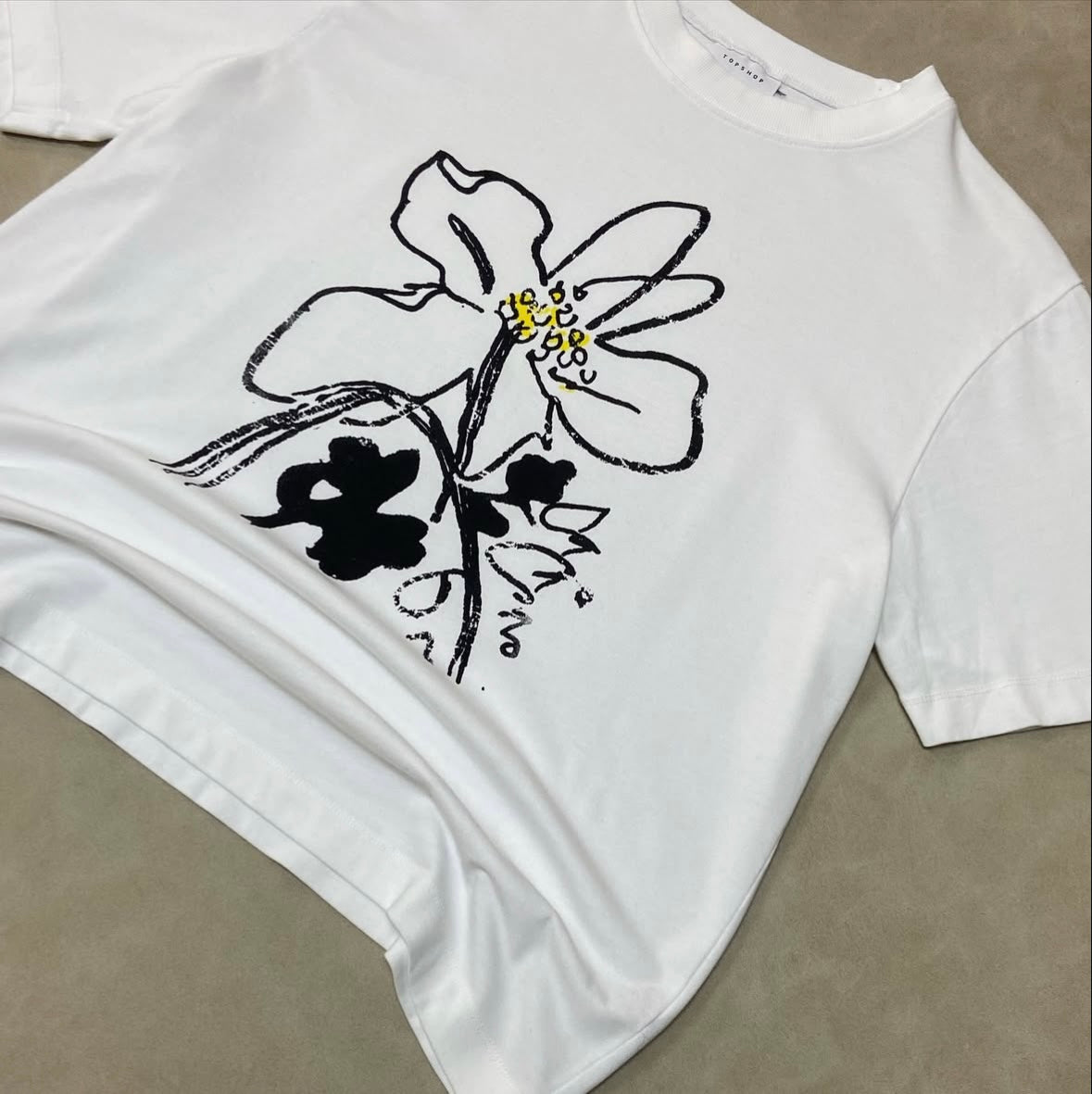 Top Shop Floral HeavyWeight Boxy T-Shirt