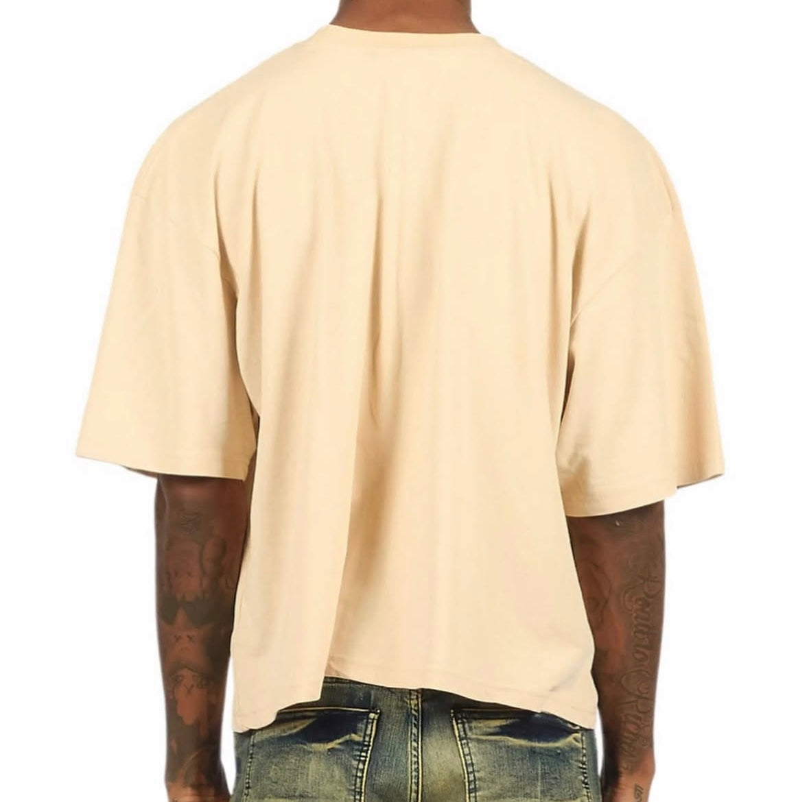 Kingston Beige/ Black Boxy Crop T-Shirt