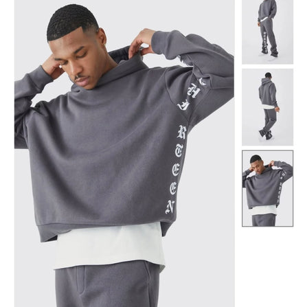 Oversized Boxy Printed Flared Tracksuit