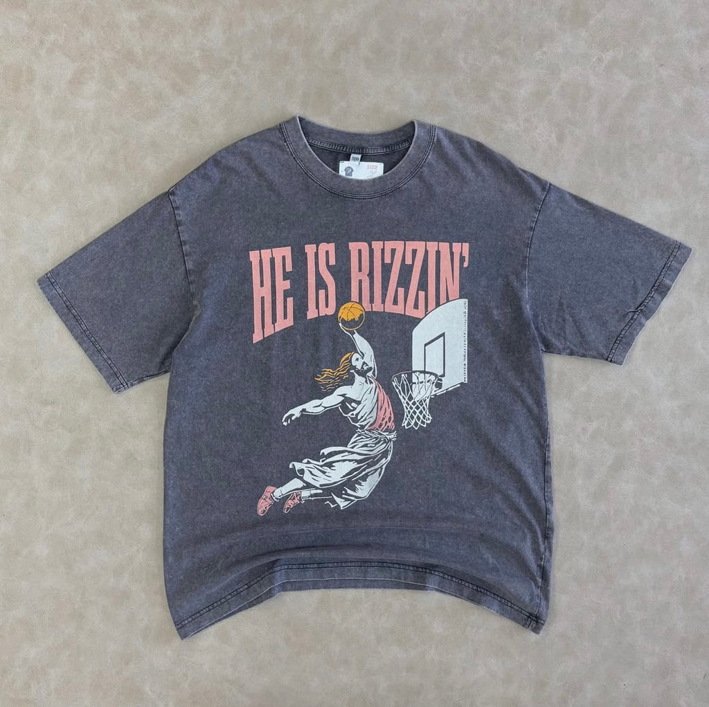 HE IS RIZZIN- JESUS HEAVYWEIGTH
WASHED T-Shirt