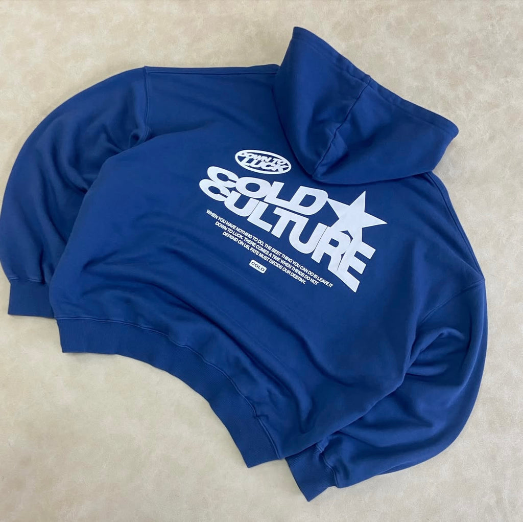 Down To Luck Hoodie Bright Blue
