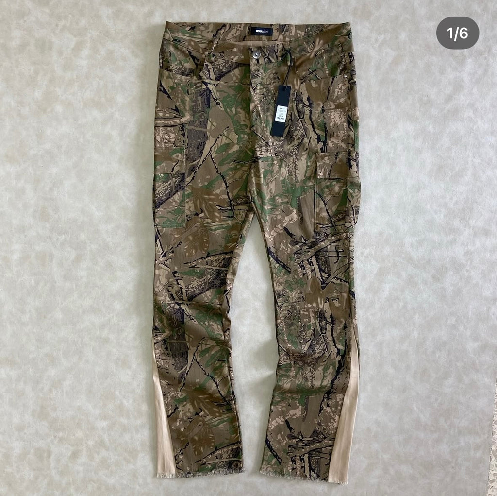 On The Hunt Slim Flared Cargo Pants - Camouflage