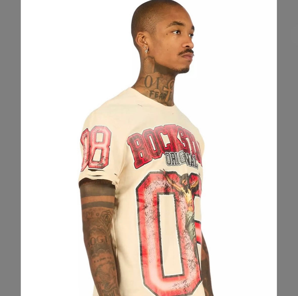 Fields Beige Oversized Graphic T-Shirt